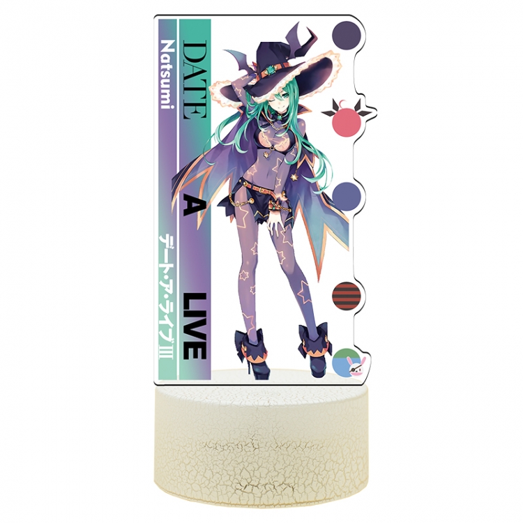 Date-A-Live Acrylic Night Light 16 Color-changing USB Interface Box Set 19X7X4CM white base