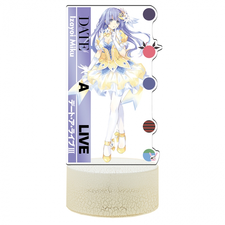 Date-A-Live Acrylic Night Light 16 Color-changing USB Interface Box Set 19X7X4CM white base