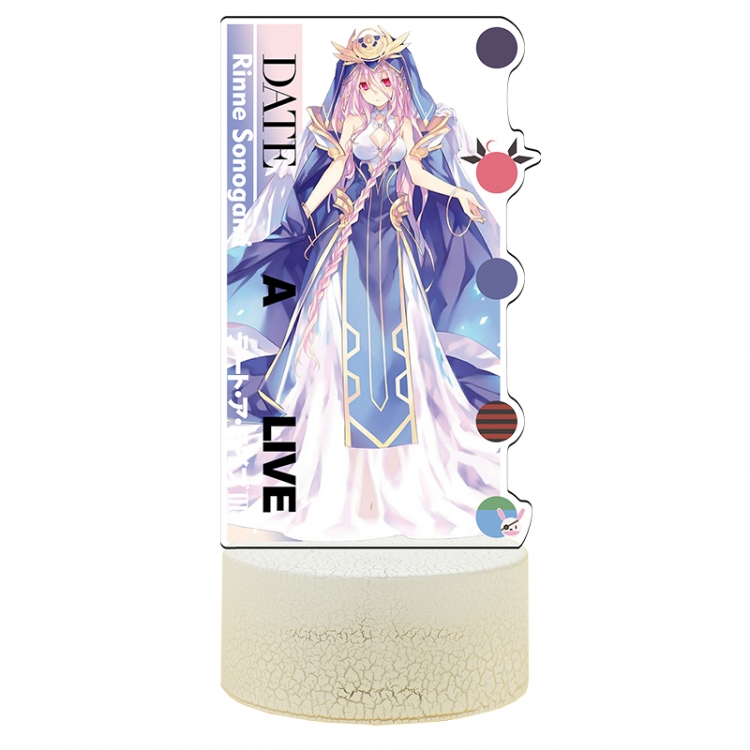 Date-A-Live Acrylic Night Light 16 Color-changing USB Interface Box Set 19X7X4CM white base