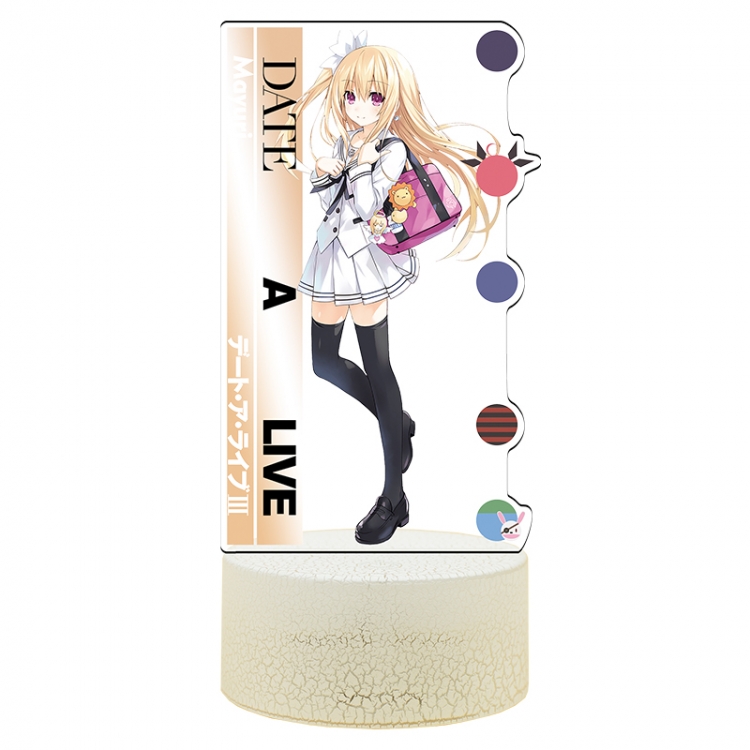 Date-A-Live Acrylic Night Light 16 Color-changing USB Interface Box Set 19X7X4CM white base