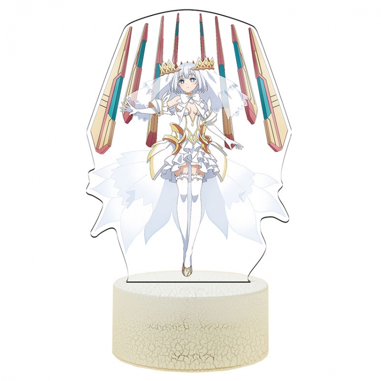 Date-A-Live Fourth Season Acrylic Night Light 16 Color-changing USB Interface Box Set 19X7X4CM white base