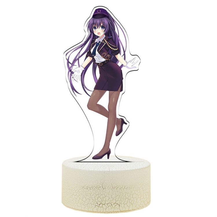 Date-A-Live Acrylic Night Light 16 Color-changing USB Interface Box Set 19X7X4CM white base