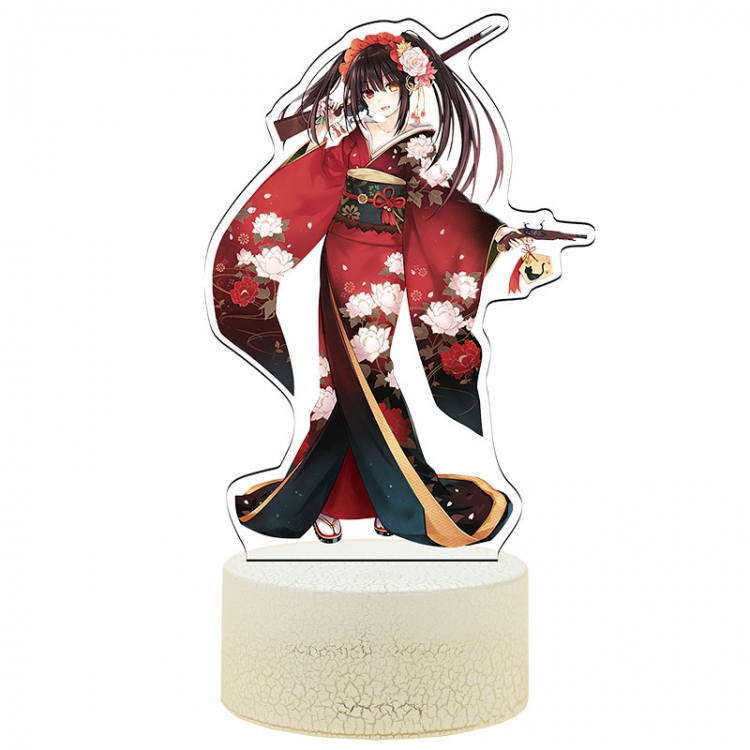 Date-A-Live Acrylic Night Light 16 Color-changing USB Interface Box Set 19X7X4CM white base