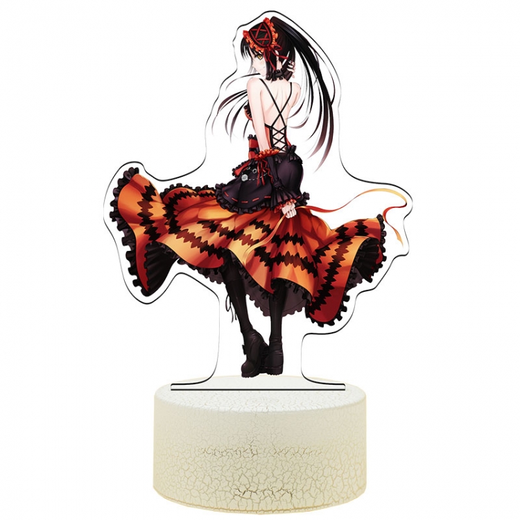 Date-A-Live Acrylic Night Light 16 Color-changing USB Interface Box Set 19X7X4CM white base