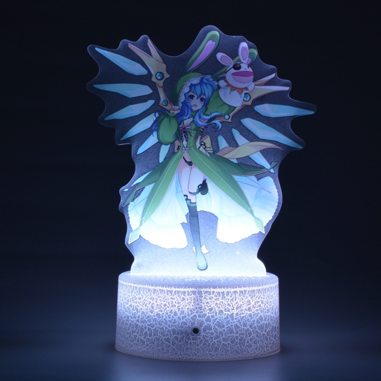 Date-A-Live Fourth Season Acrylic Night Light 16 Color-changing USB Interface Box Set 19X7X4CM white base