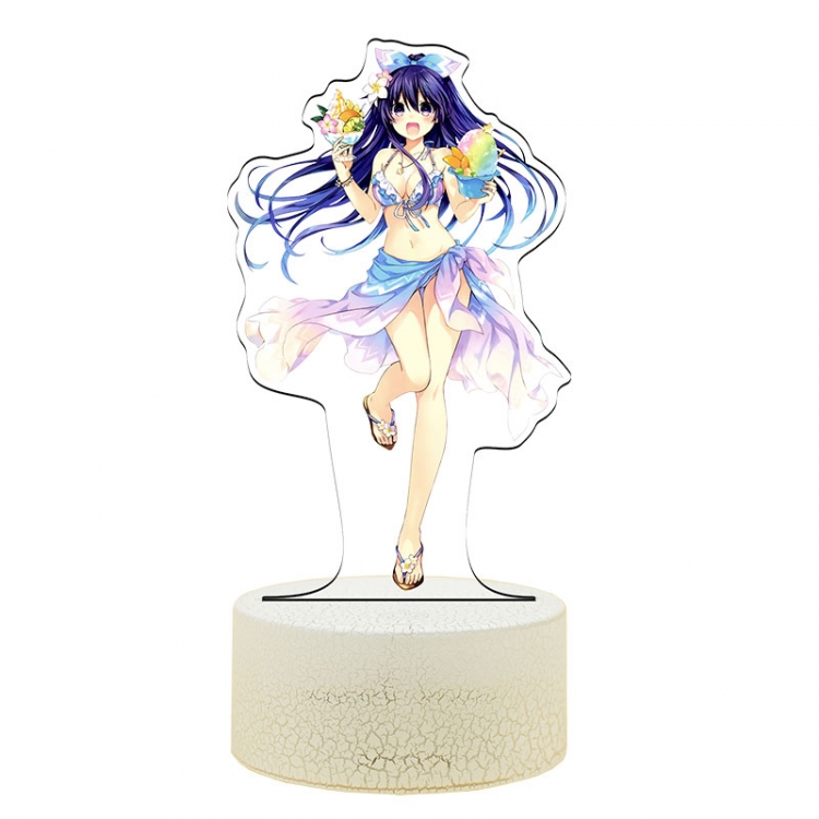 Date-A-Live Acrylic Night Light 16 Color-changing USB Interface Box Set 19X7X4CM white base