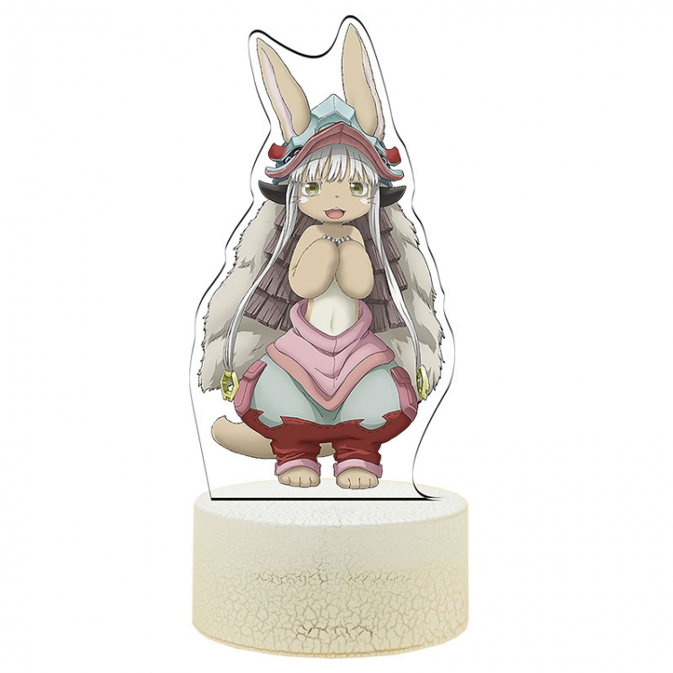 Made in Abyss Acrylic Night Light 16 Color-changing USB Interface Box Set 19X7X4CM white base