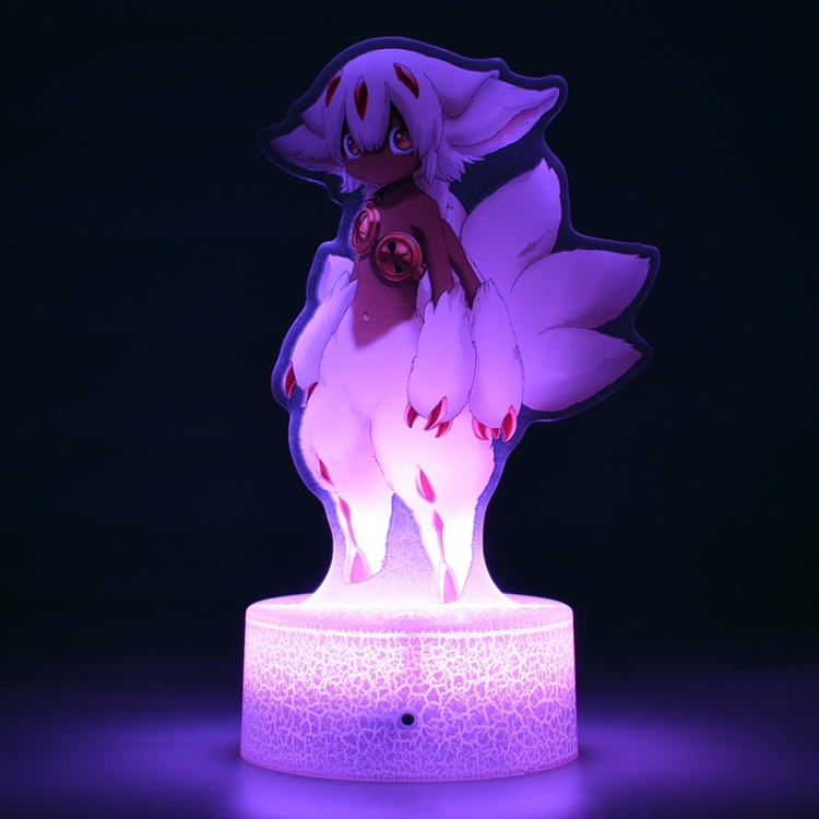 Made in Abyss Acrylic Night Light 16 Color-changing USB Interface Box Set 19X7X4CM white base