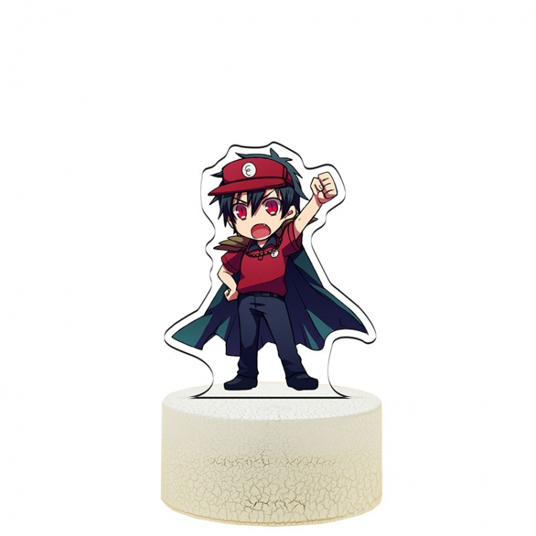 The Devil is a Part-Timer! Version Q Acrylic night light 16 kinds of color changing USB interface box 14X7X4CM white bas