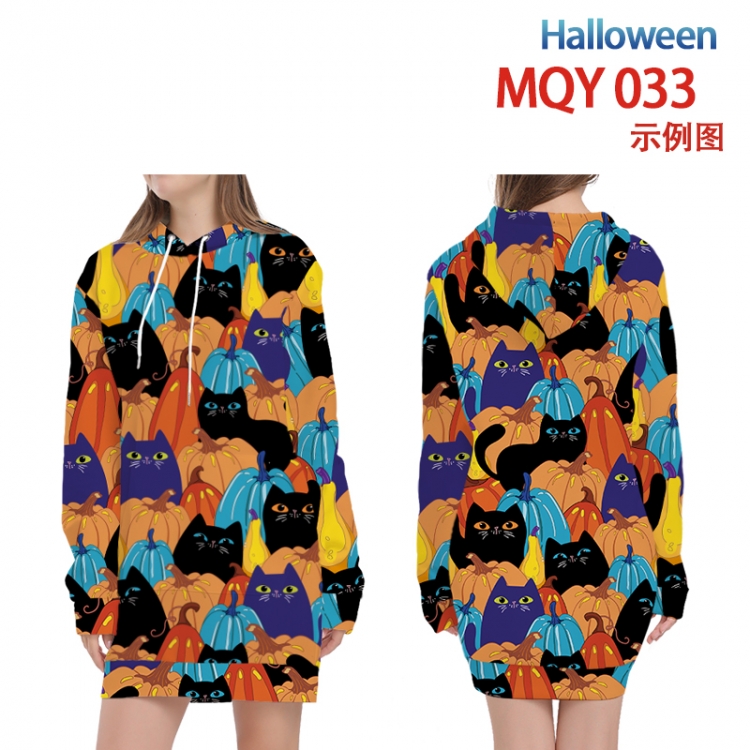 Helloween Full color printed hooded long sweater from XS to 4XL MQY-033