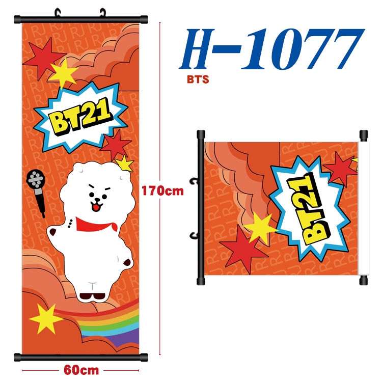 BTS Black plastic rod cloth hanging canvas painting 60x170cm H-1077A