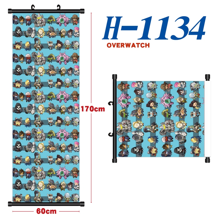 Overwatch Black plastic rod cloth hanging canvas painting 60x170cm  H-1134A