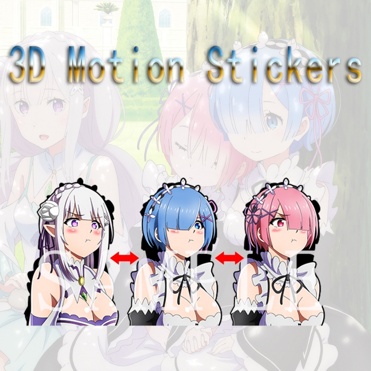 Re:Zero kara Hajimeru Isekai Seikatsu Magic 3D HD variable map car computer animation stickers price for 2 pcs