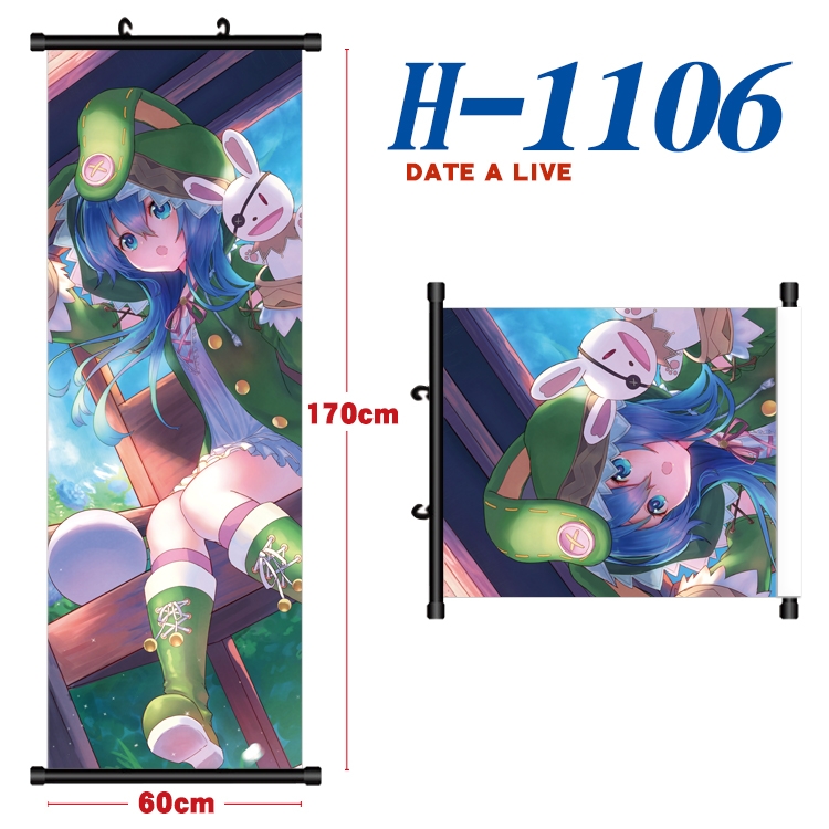 Date-A-Live Black plastic rod cloth hanging canvas painting 60x170cm H-1106A