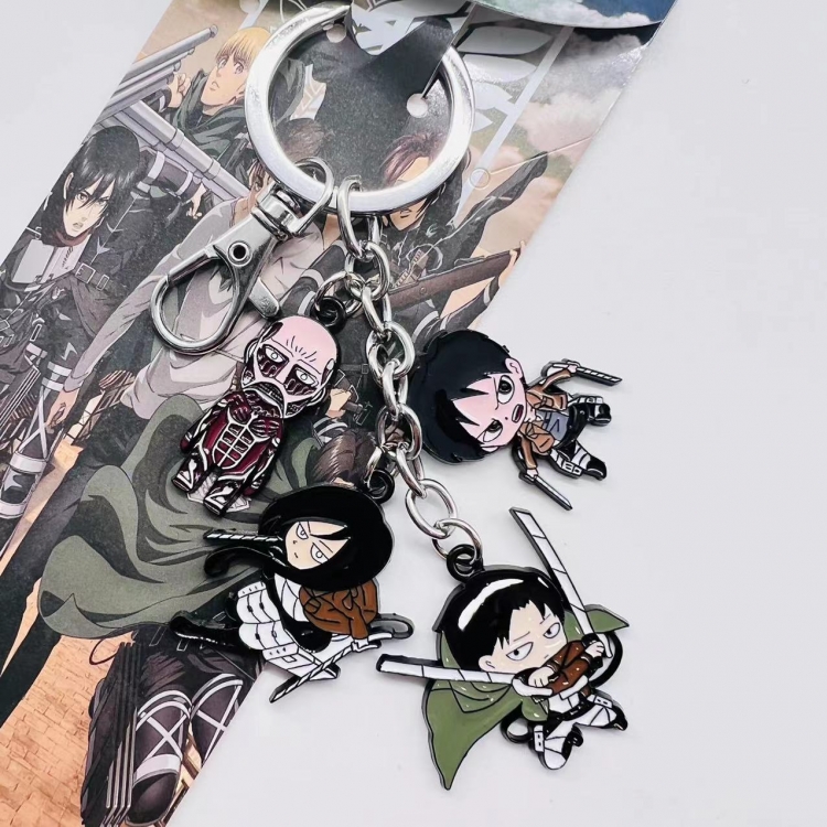 Shingeki no Kyojin Animation cartoon character key chain schoolbag pendant