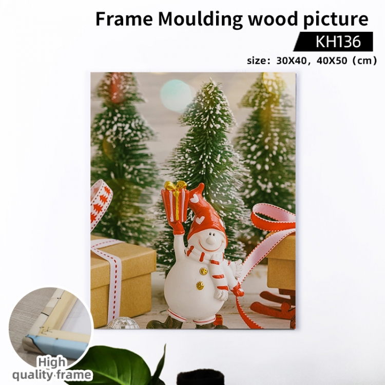 Christmas wooden frame painting 30X40cm support customized pictures KH136