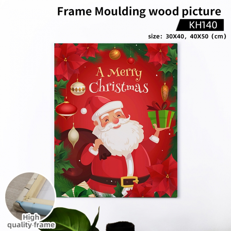 Christmas wooden frame painting 30X40cm support customized pictures KH140
