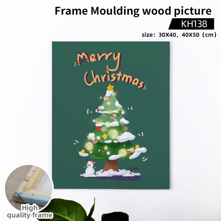Christmas wooden frame painting 30X40cm support customized pictures KH138