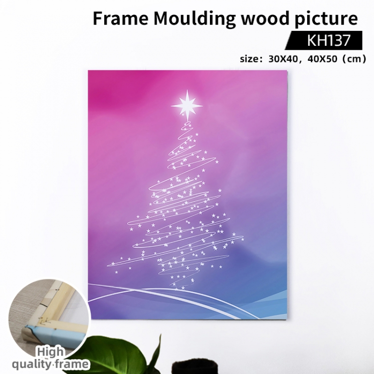 Christmas wooden frame painting 30X40cm support customized pictures KH137