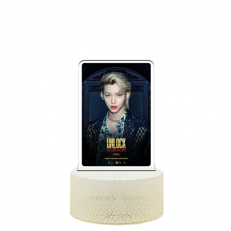 Stray-Kids Acrylic night light 16 kinds of color changing USB interface box 14X7X4CM white base