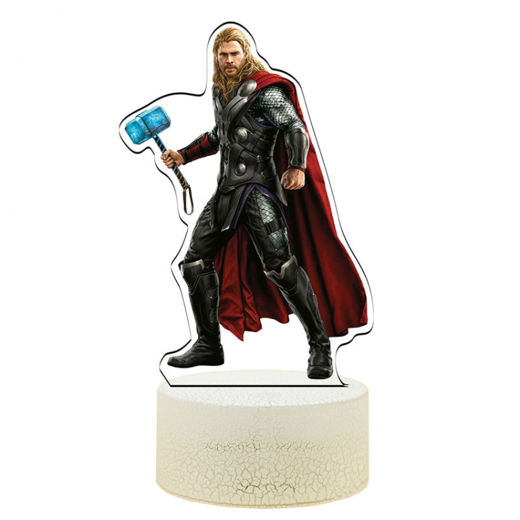 Thor Odinson Acrylic Night Light 16 Color-changing USB Interface Box Set 19X7X4CM white base