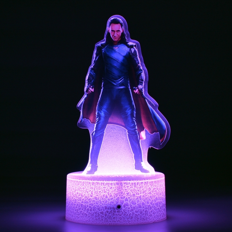 Loki Laufeyson   Acrylic Night Light 16 Color-changing USB Interface Box Set 19X7X4CM white base