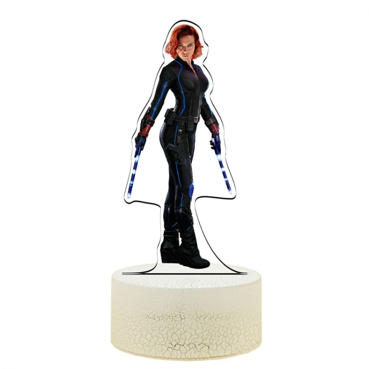 Black Widow Acrylic Night Light 16 Color-changing USB Interface Box Set 19X7X4CM white base