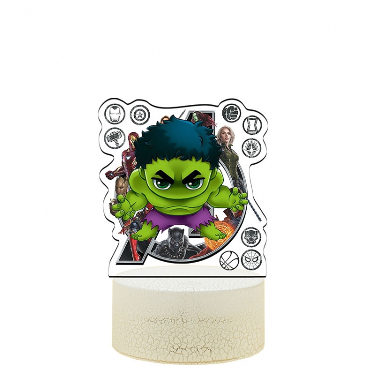 The avengers allianc Version Q Acrylic Night Light 16 Color-changing USB Interface Box Set 14X7X4CM white base