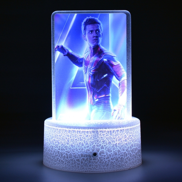 The avengers allianc Acrylic night light 16 kinds of color changing USB interface box 14X7X4CM white base