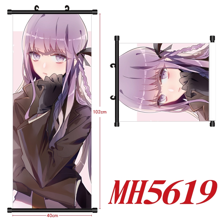 Dangan-Ronpa Anime black Plastic rod Cloth painting Wall Scroll 40X102CM MH5619A