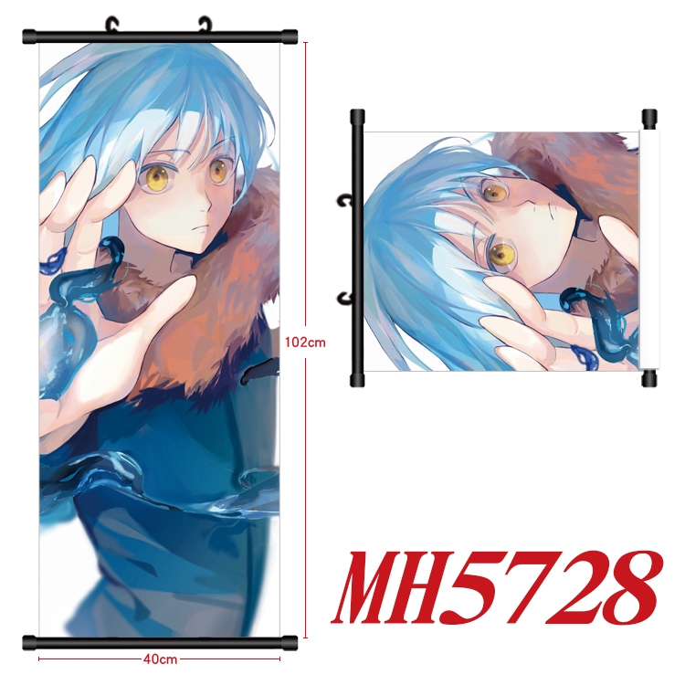 That Time I Got Slim  Anime black Plastic rod Cloth painting Wall Scroll 40X102CM