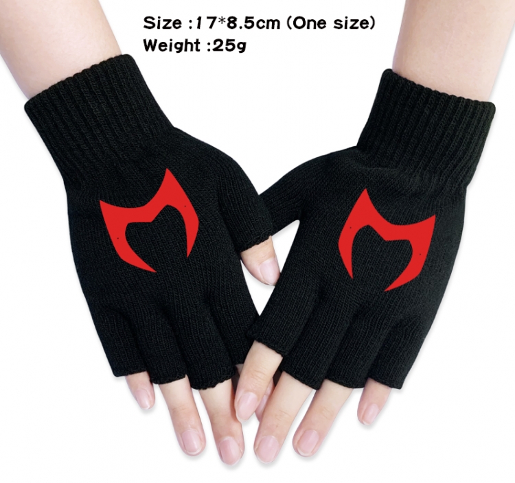 Superhero Movie Anime knitted half finger gloves 17x8.5cm