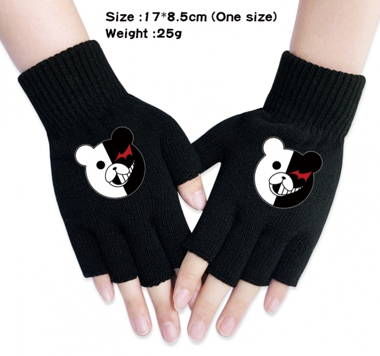 Dangan-Ronpa Anime knitted half finger gloves 17x8.5cm