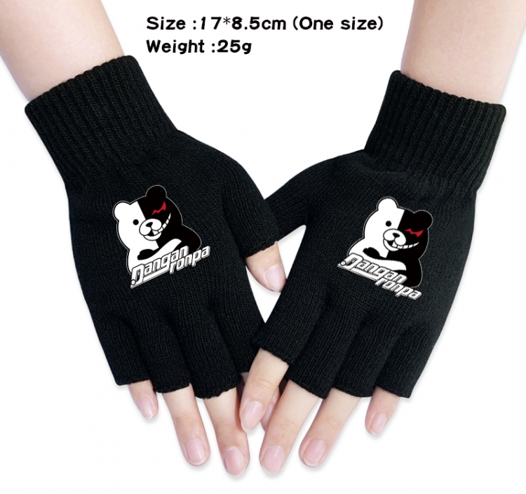 Dangan-Ronpa Anime knitted half finger gloves 17x8.5cm