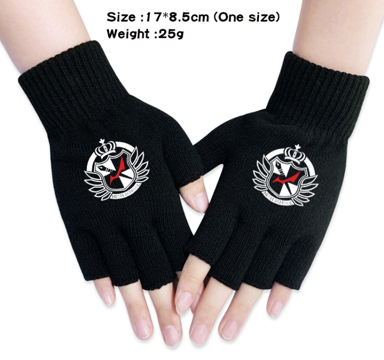 Dangan-Ronpa Anime knitted half finger gloves 17x8.5cm