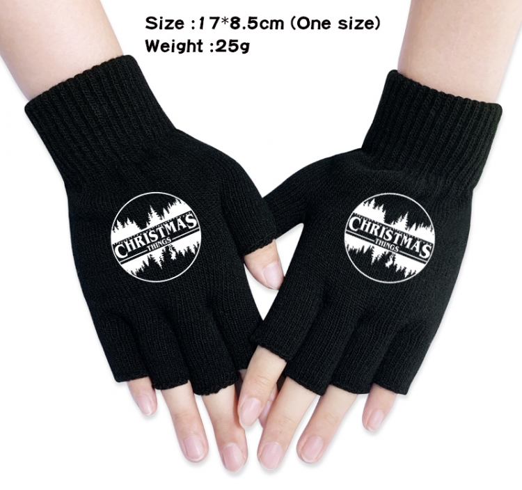 Stranger Things Anime knitted half finger gloves 17x8.5cm