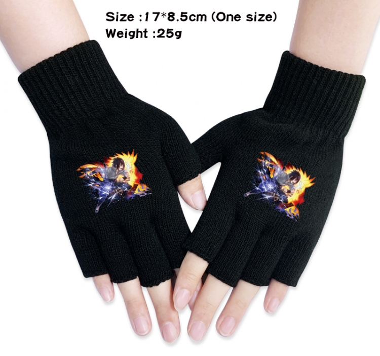 Naruto Anime knitted half finger gloves 17x8.5cm 