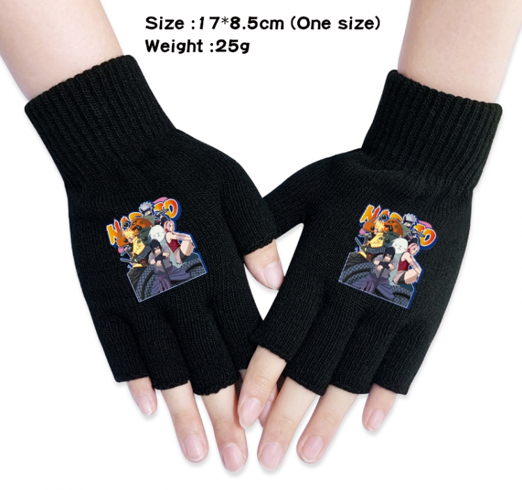 Naruto Anime knitted half finger gloves 17x8.5cm 