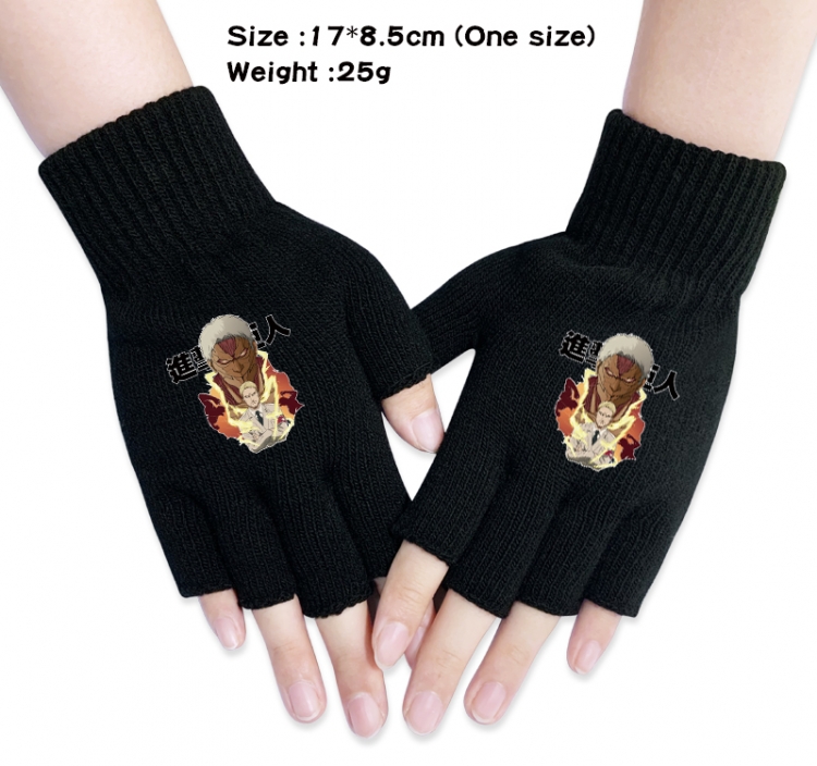 Shingeki no Kyojin Anime knitted half finger gloves 17x8.5cm