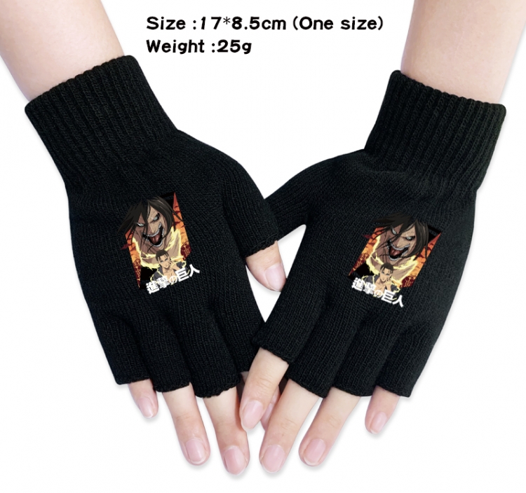 Shingeki no Kyojin Anime knitted half finger gloves 17x8.5cm