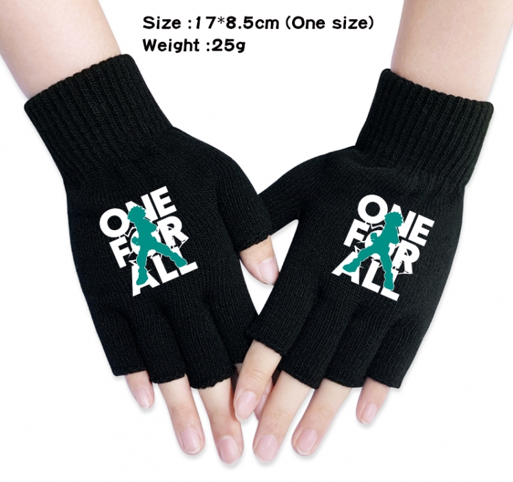 My Hero Academia Anime knitted half finger gloves 17x8.5cm