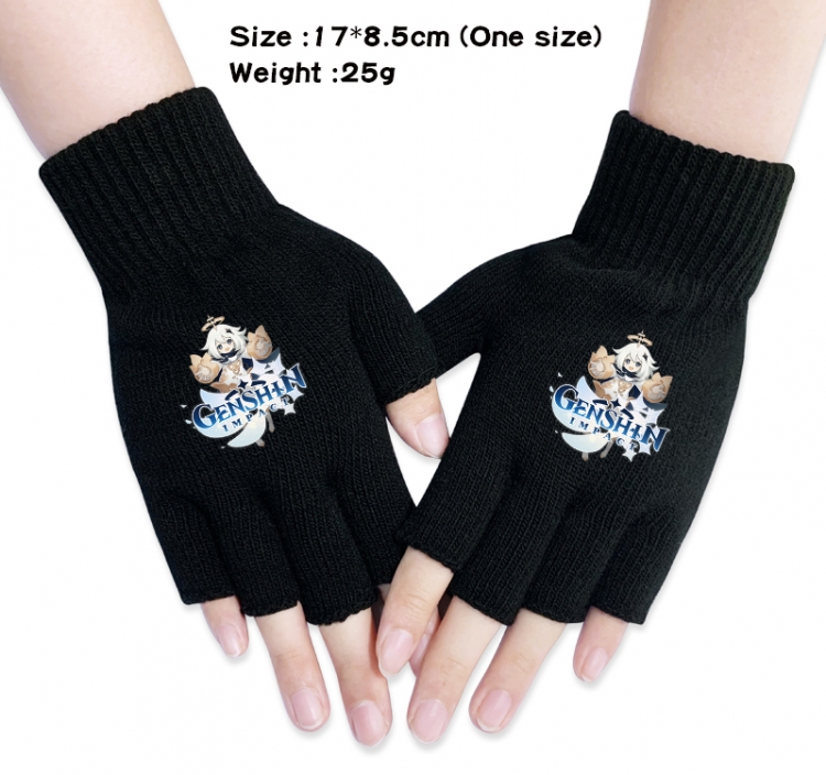 Genshin Impact Anime knitted half finger gloves 17x8.5cm