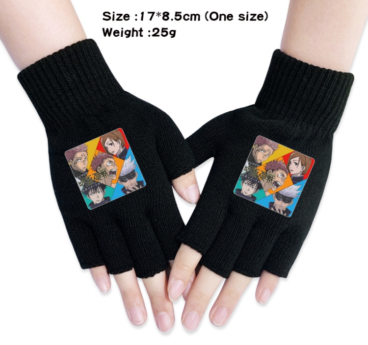 Jujutsu Kaisen Anime knitted half finger gloves 17x8.5cm