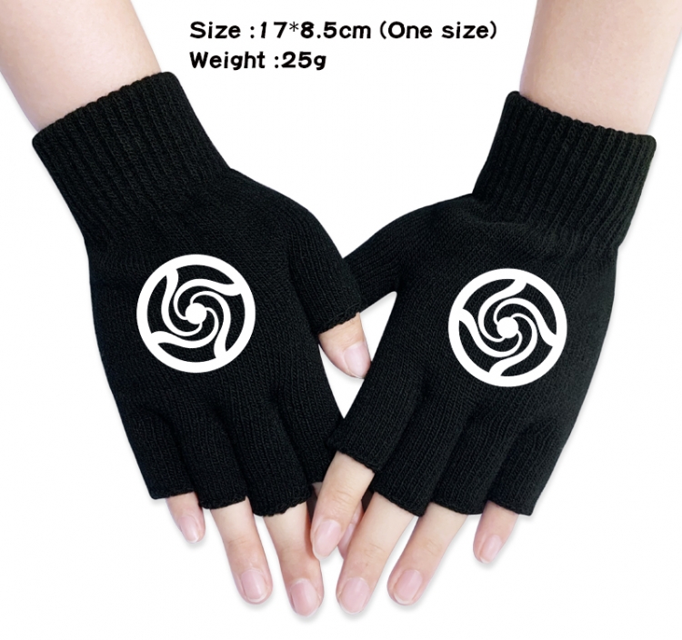 Jujutsu Kaisen Anime knitted half finger gloves 17x8.5cm