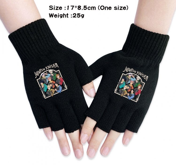 Jujutsu Kaisen Anime knitted half finger gloves 17x8.5cm