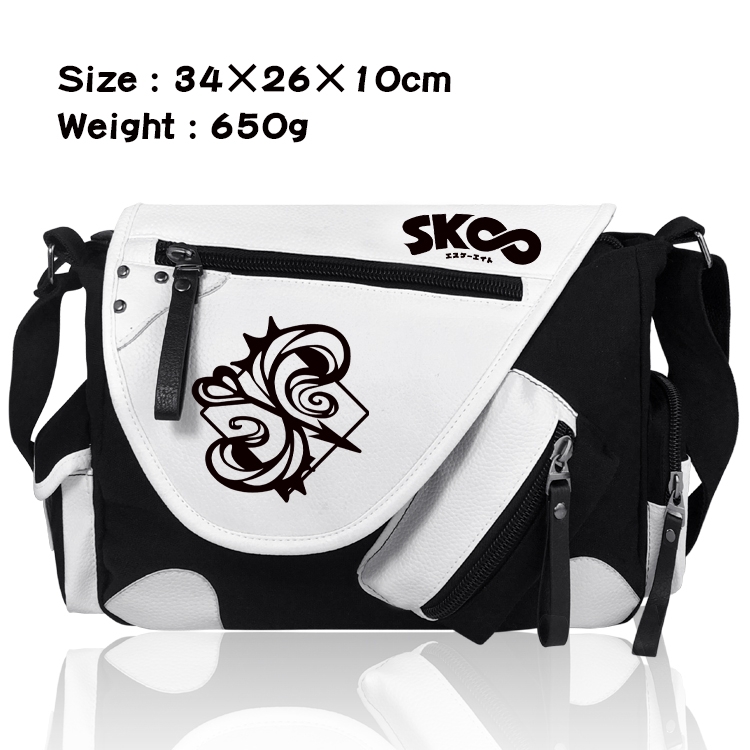 SK∞ Anime PU Colorblock Leather Shoulder Crossbody Bag 34x26x10cm