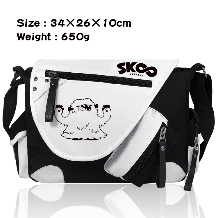 SK∞ Anime PU Colorblock Leather Shoulder Crossbody Bag 34x26x10cm