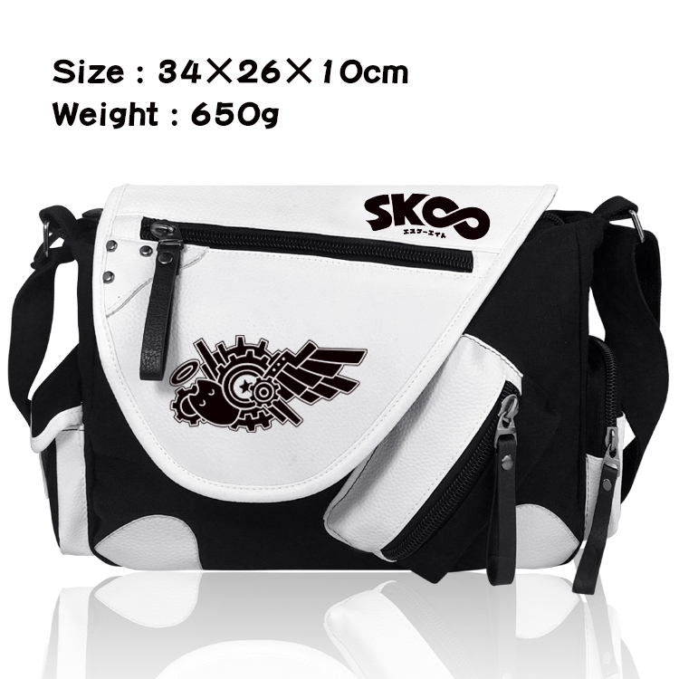 SK∞ Anime PU Colorblock Leather Shoulder Crossbody Bag 34x26x10cm