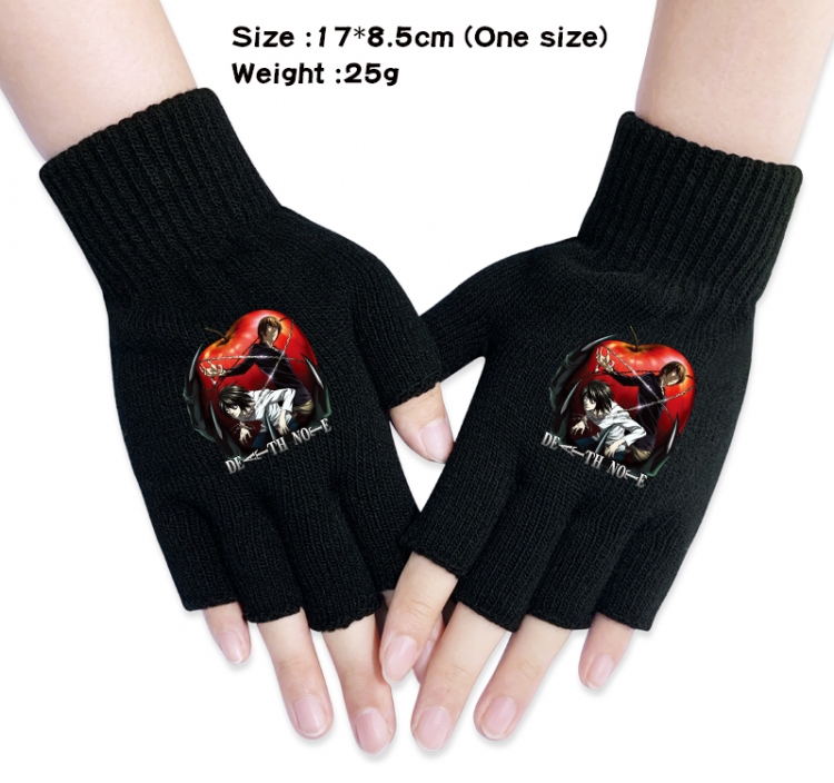 Death note Anime knitted half finger gloves 17x8.5cm