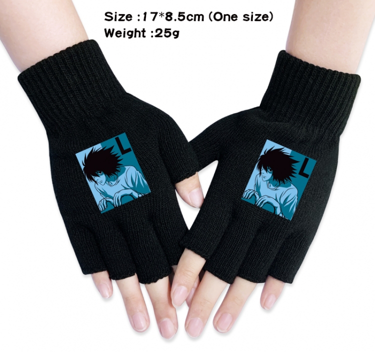 Death note Anime knitted half finger gloves 17x8.5cm